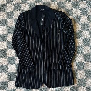 Fashion Nova Black Pinstripe Blazer